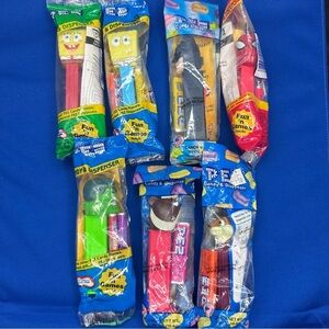 Lot of 5 Movie/TV Character Pez Dispensers - SpongeBob Spider Man Hulk Batman